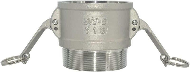 Varmhus Male Pipe Threads Type B Trash Pump Adapter Female Camlock,Type B Hose Fitting,Stainless Steel 316 (2pcs 2-1/2") - Image 2
